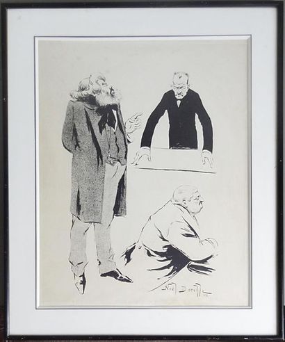 null Noël DORVILLE (XXth)
Caricatures
Lithograph in black and white
Signed and dated...