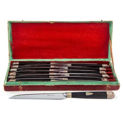null Maison BELJAMBE - Rouen
Suite of twelve steel blade knives (new condition) mounted...