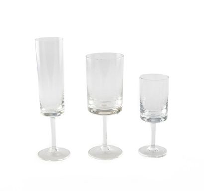 null Part of the 1970's plain crystalline stemmed glassware services comprising :...