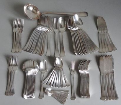 CHRISTOFLE CHRISTOFLE Cutlery service
part in silver plated metal molded in the Art...