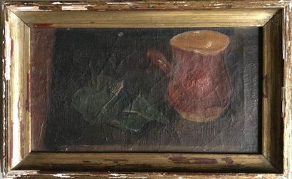 null École MODERNE - circa 1900/1920
Still life with vase
Oil on canvas
Signed lower...