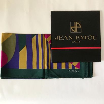 PATOU MAISON Jean PATOU Silk
square with geometrical
patterns In its box - BE