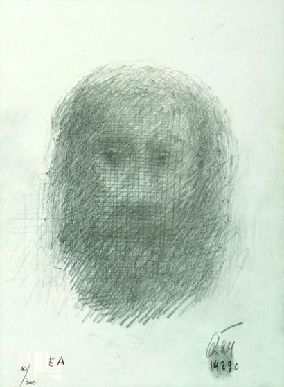 CÉSAR César BALDACCINI known as CÉSAR (1921 - 1998). 
Self-portrait (1990)
Lithograph...
