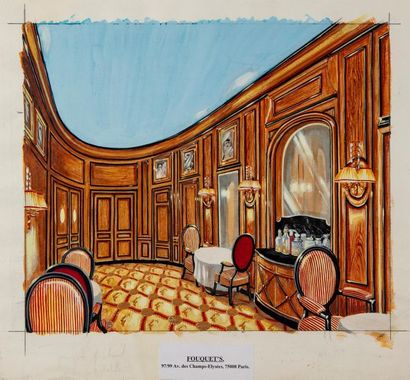 BAILEY Jeffrey BAILEY (1956)
Projet d'intérieur pour le Fouquet's Champs Elysées
Aquarelle...