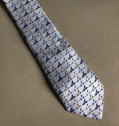 CONCORDE Souvenir of CONCORDE & JEAN BOGGIO. 
Printed silk tie with Concorde pattern...