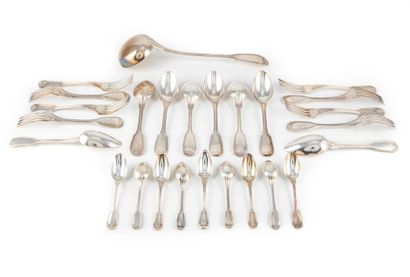 null Housewife's part in silver plated metal, model with fillets and contours in...