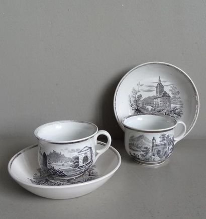 null Manufacture V&B (Villeroy & Boch (?)
Pair of porcelain cups and their saucers...