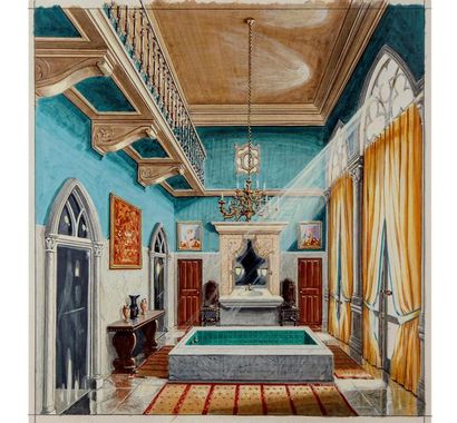BAILEY Jeffrey BAILEY (1956) Interior
project for a bathroom
Watercolour gouache
40...