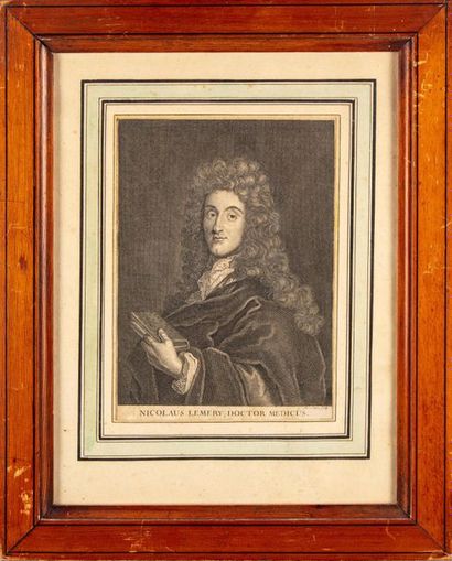 null Portrait du docteur Nicolau Lemery né a Rouen en 1645, mort en 1715 à Paris,...