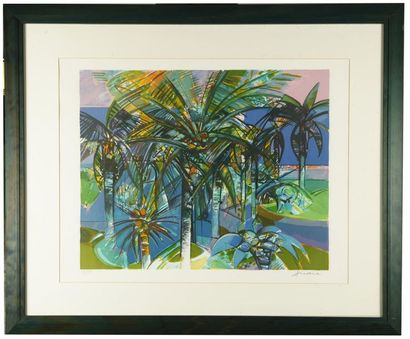 HILAIRE Camille HILAIRE (1916-2004)
Les palmiers
Lithographie en couleur
Signé en...