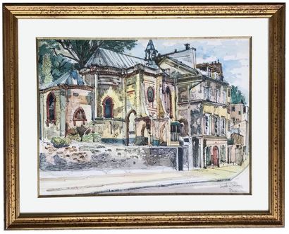 BEAUVAIS Jacques BEAUVAIS (1889-?) Sèvres
Chapel Ink and watercolour

drawing Signed...