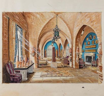 BAILEY Jeffrey BAILEY (1956) Interior

project Watercolour gouache 
33 x 45.5 cm...