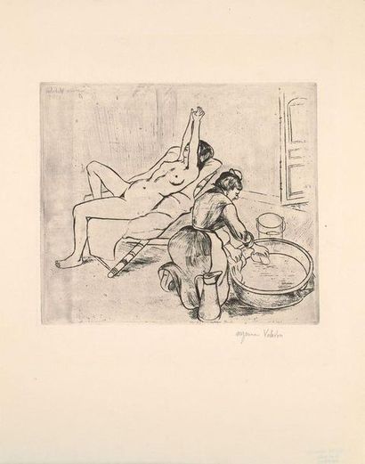 VALADON Suzanne VALADON (1865-1938)
Adèle preparing the tub and Ketty with her arms...