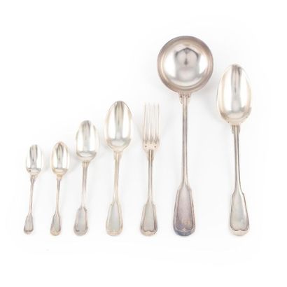 null Silver-plated metal cutlery set of twelve net cutlery and twenty-four small...