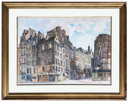 SOUTHWICK SOUTHWICK - XXth
View from the rue Saint Martin - Paris
Ink and watercolor
drawing...