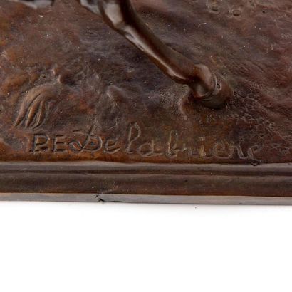 DELABRIERE Paul-Edouard DELABRIERE (1829-1912)
Cheval
Bronze à patine brune 
Signé...