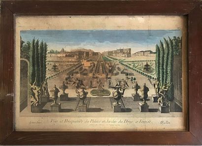 null Color optical view showing : View and perspective of the Palace and garden of...
