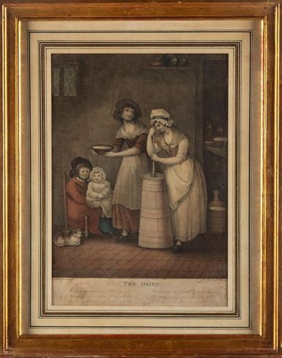 null ECOLE ANGLAISE
" the dayry"
" The cottage Fireside"
Deux gravures anglaises...