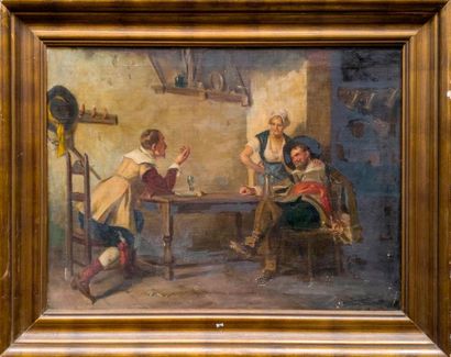 null Frederick VEZIN ( 1859-1942)
Scène de Taverne 
Huile sur toile
60x81 cm
