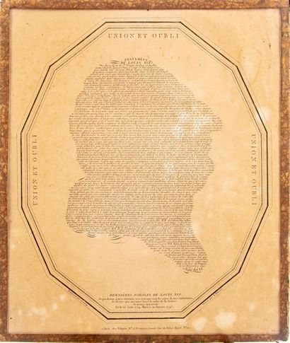 null Gravure profil de Louis XVI testament
32 x 27 cm
