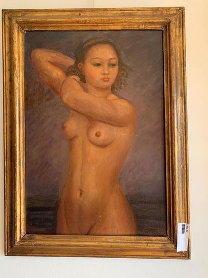 VISSNY C. VISSNY - XXe
Femme nue
Huile sur panneau
Signé en bas à droite 
54 x 38...