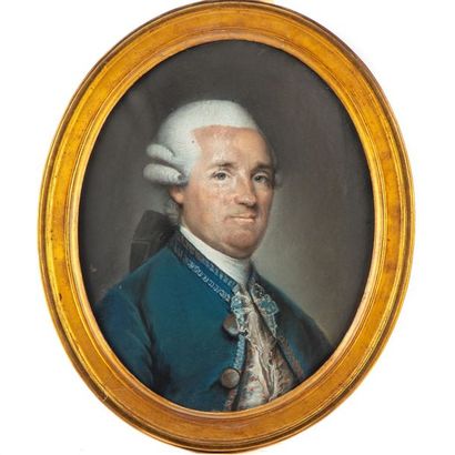 null ECOLE FRANCAISE de la fin XVIIIe
Portrait d'homme à la veste bleue
Pastel à...
