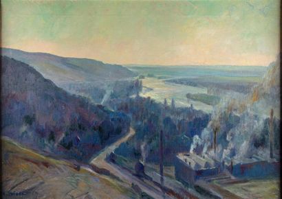 QUIBEL Raymond QUIBEL (1883-1978)
Point de vue sur les bords de Seine
Huile sur toile...