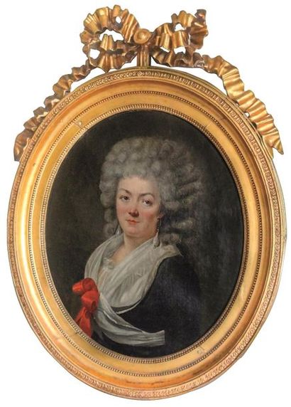 VESTIER ÉCOLE FRANCAISE du XVIIIe, entourage d'Antoine VESTIER
Portrait présumé de...