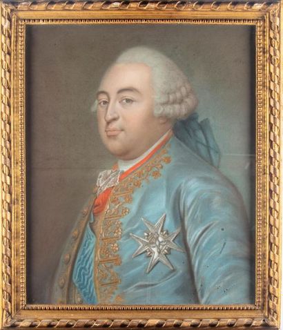 null ECOLE FRANCAISE de la fin du XVIIIe
Portrait de Louis XVI à la croix du Saint-Esprit
Pastel
Daté...