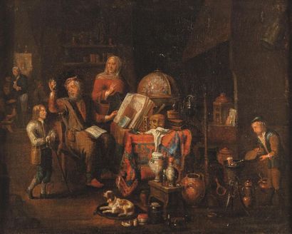 VAN DEN BOSCH Atelier de Balthasar van den BOSCH (1681-1715)
La visite chez le médecin.
Huile...