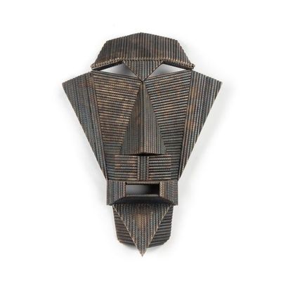 MAURY Franck MAURY - XXe
Sculpture - Masque 
Forets de perceuse en acier soudés
Monogrammé...