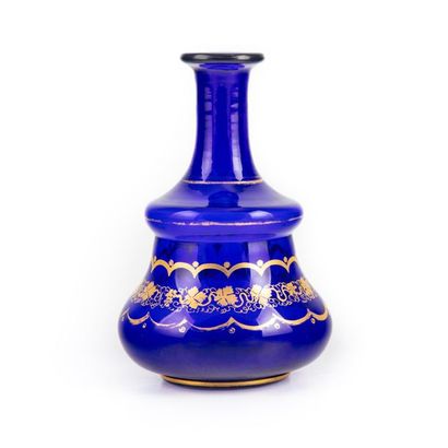 null Bohemian blue glass carafe element