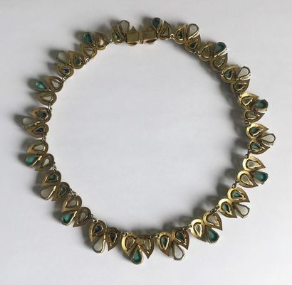 null Christian DIOR attributed to Roger SCEMAMA
Articulated choker necklace in gilded...
