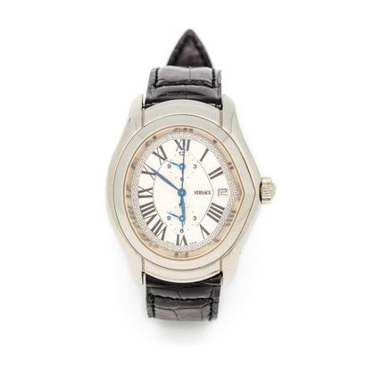 null Gianni VERSACE
Montre bracelet Chronographe en acier n° 076/250 - Cadran blanc...
