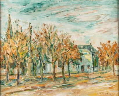 null Émile François Jacques COMPARD (1900-1977)
Landscape at the monument
Oil on...