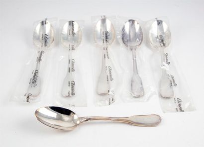 null Maison CHRISTOFLE
6 large spoons model net in silver plated metal