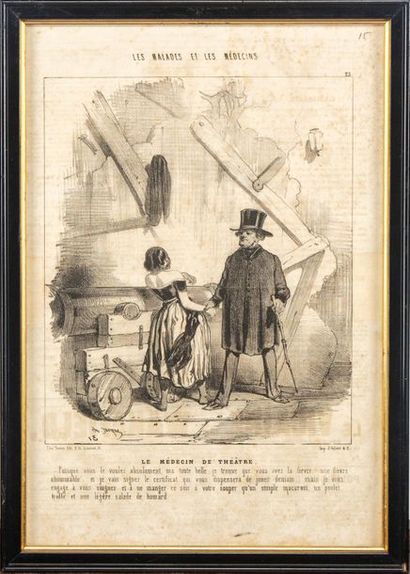 null Suite of four black and white lithographs from Charivari: The Sick and the ...
