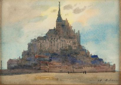 null H. ADAM - XXth
Le Mont Saint Michel 
View of Brittany
Two watercolours
10 x...