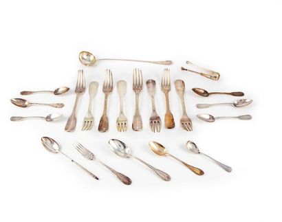 null Silver-plated metal cutlery set