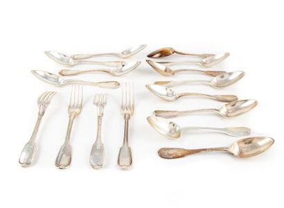 null Silver-plated metal cutlery set