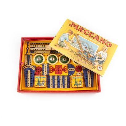 null MECCANO, box N°6 with floor, new condition, parts with crossbars, flaps of lid...