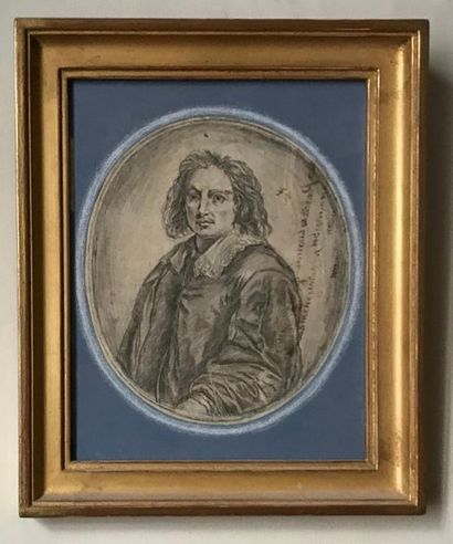 null ECOLE FRANCAISE XIXe
Portrait d'homme dans le style du XVIIe siècle
Dessin au...