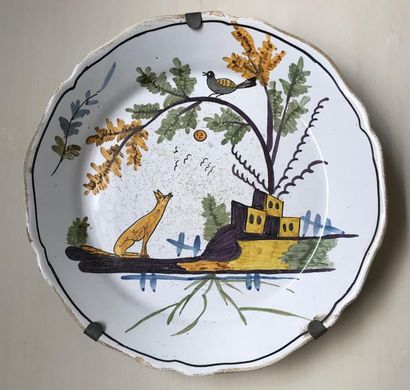 NEVERS 
Earthenware plate with subject illustrating...