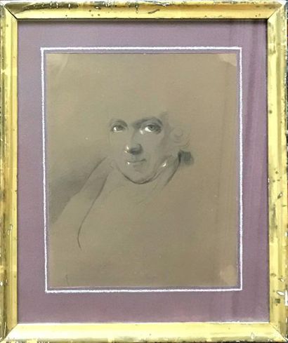 null ECOLE FRANCAISE ou ANGLAISE du XIXe siècle
Portrait d'homme 
Esquisse au crayon...