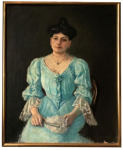 null Late 19th century FRENCH SCHOOL
Portrait of a seated
woman Oil on canvas
79...