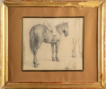 null ECOLE FRANCAISE du XIXe siècle, entourage de Alfred de DREUX
Etude de chevaux
Dessin...