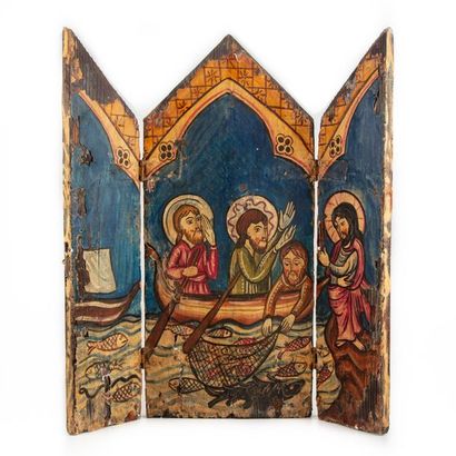 null Icon in triptych on wood representing the Miraculous
Peach Ancient Armenian...