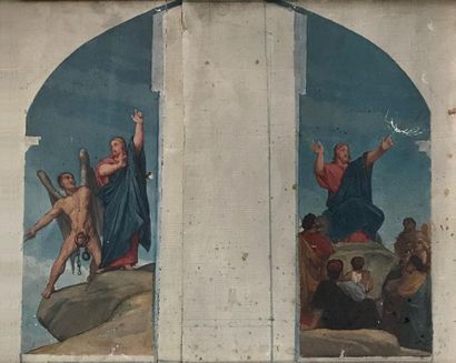 null Late 19th
century FRENCH SCHOOL The Temptation of Christ
The Preaching of Christ
Gouache...