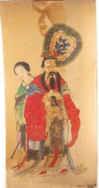 null CHINA
Couple of Mandarins
Drawing on paper pasted on cardboard
162 x 62 cm
Wet...