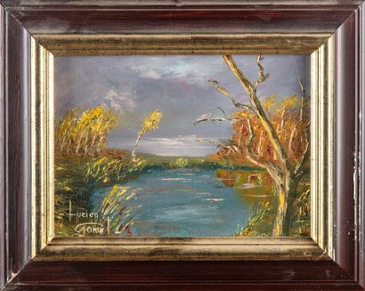 GOMEL Lucien GOMEL - XXth
Stormy
Landscape Oil on canvas
Signed lower left
15 x 20...